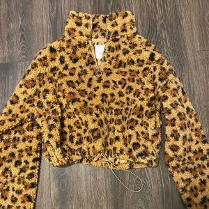 cheetah fluffy sweater